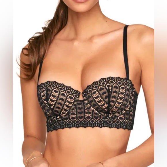 ADORE ME Nymphodora Contour Balconette Black Bra Romantic Feminine Lingerie - Picture 2 of 15